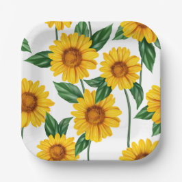 Assiettes En Carton Tournesol