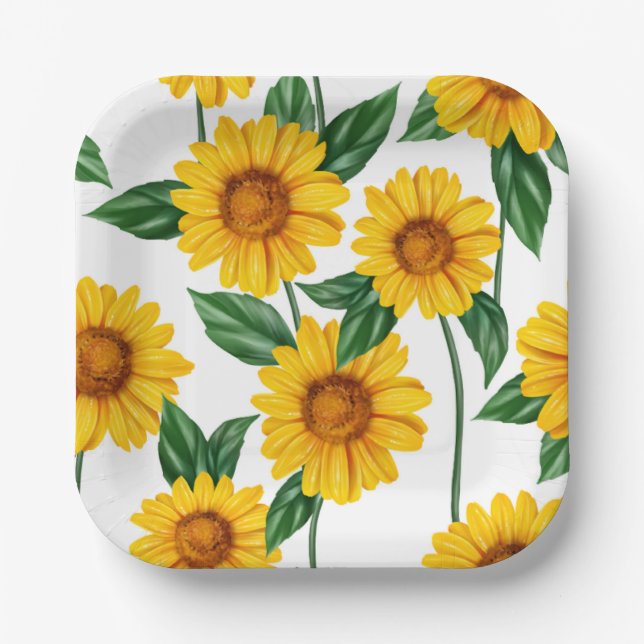 Assiettes En Carton Tournesol (Recto)