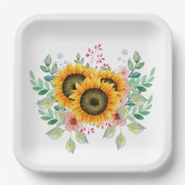 Assiettes En Carton Tournesol (Recto)