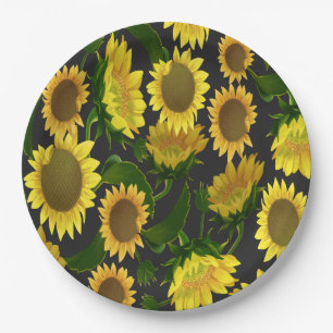Assiettes En Carton Tournesol