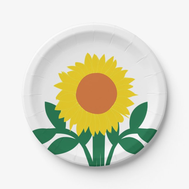 Assiettes En Carton Tournesol  (Devant)