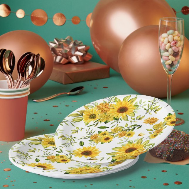 Assiettes En Carton Tournesol 8 (Multi)