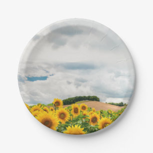 Assiettes En Carton Tournesol Jaune Plaque Mariage Rustique