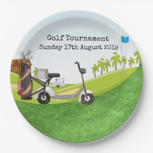 Assiettes En Carton Tournoi de golf avec vue sur le golf