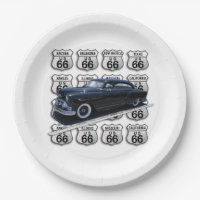 Tous les panneaux de la Route 66 avec une voiture 