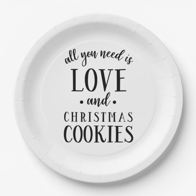 ASSIETTES EN CARTON TOUT CE DONT VOUS AVEZ BESOIN, C'EST DE L'AMOUR &  (Devant)