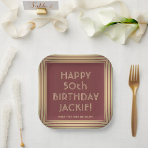 Assiettes En Carton Toute fête d'anniversaire Élégant Classique Bourgo