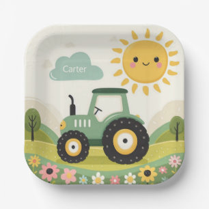 Assiettes En Carton Tracteur/exploitation agricole personnalisé