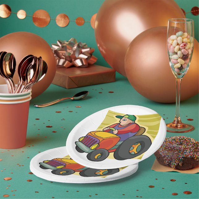 Assiettes En Carton Tracteur routier agricole (Créateur téléchargé)