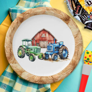 Assiettes En Carton Tracteurs Agritourisme Plaques de papier d'anniver