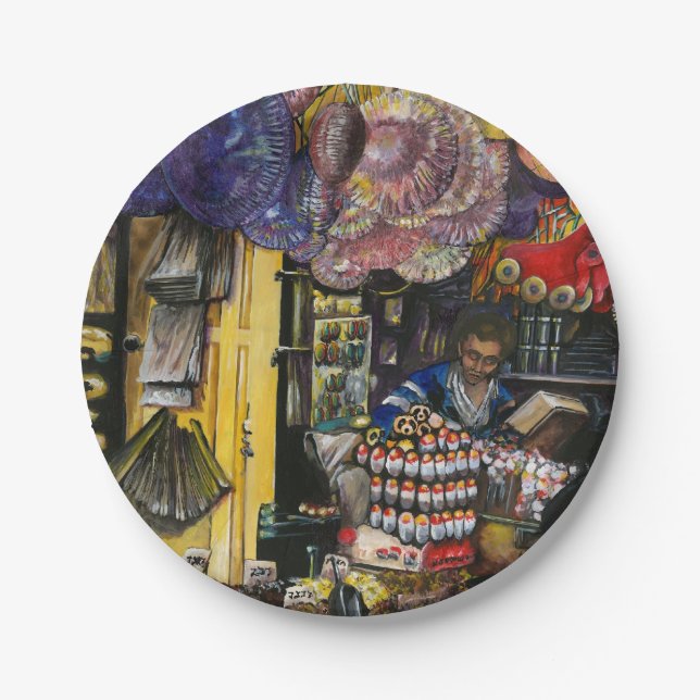 Assiettes En Carton Traditions du commerce ancien, Jérusalem (Devant)