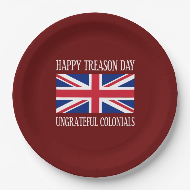 Assiettes En Carton Trahison jour heureux Colonials 4 juillet ingrat (Devant)