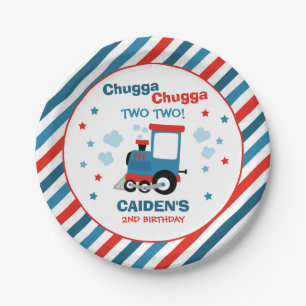 Assiettes En Carton Train Anniversaire Décor Chugga Chugga Deux Deux
