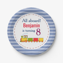 Assiettes En Carton Train Personnalisé Anniversaire Tout Âge