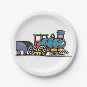 Assiettes En Carton Train tirant le charbon