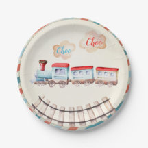 Train vintage Chugga Choo Red Blue Boy Anniversair