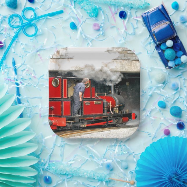 ASSIETTES EN CARTON TRAINS À VAPEUR (Fête)