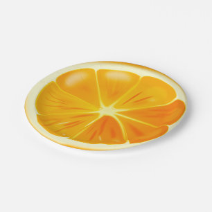 Assiettes En Carton Tranche orange d'agrume des plaques à papier