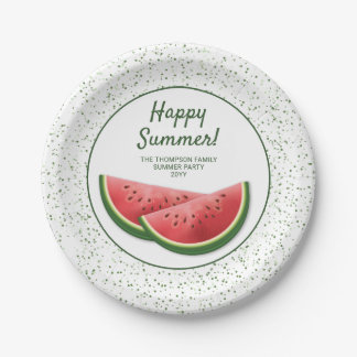 Assiettes En Carton Tranches de pastèque Famille Fête d'été