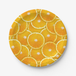 Assiettes En Carton Tranches orange