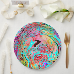 Assiettes En Carton Tranquillité Abstrait Fluid Art
