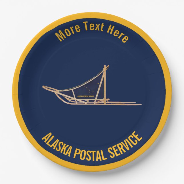 Assiettes En Carton Transporteur postal de l'Alaska Dog Sled (Devant)