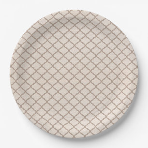 Assiettes En Carton Treillis marocain os/beige