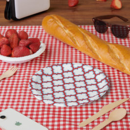 Assiettes En Carton Trellis blanc et rouge, treillis, Quatrefoil