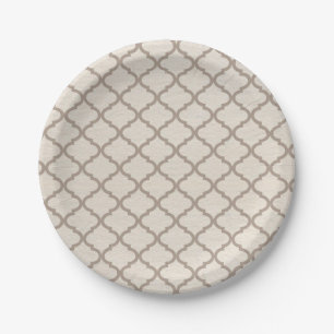 Assiettes En Carton Trellis Marocain Os/Beige 7"