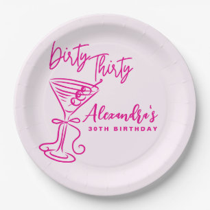 Assiettes En Carton Trendy Rose Dirty Thirty 30e Anniversaire