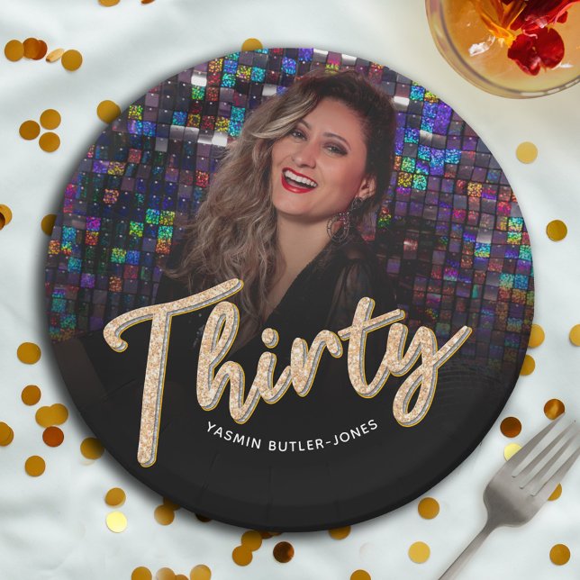 Assiettes En Carton Trente 30e anniversaire de la photo script personn (Créateur téléchargé)