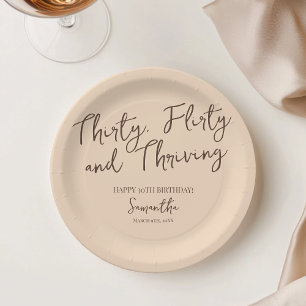 Assiettes En Carton Trente Flirty et un script prospère 30e anniversai