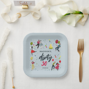 Assiettes En Carton Trente-trente 30e anniversaire Invitation de fête