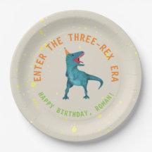 Trex Dinosaur Plaques de fête d'anniversaire