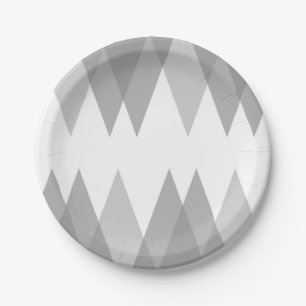 Assiettes En Carton Triangles gris