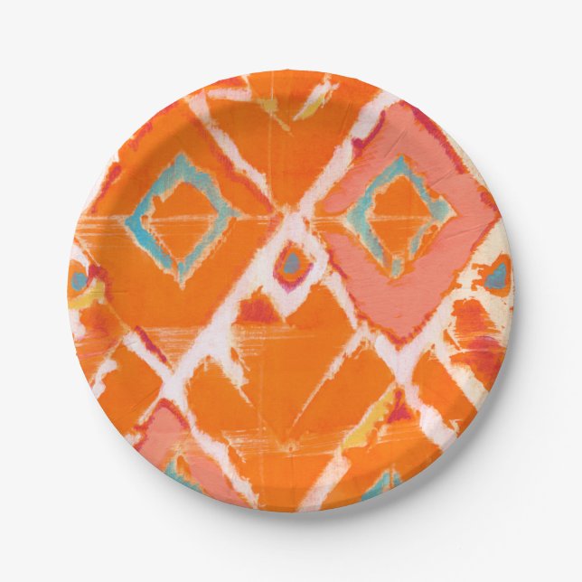 Assiettes En Carton Tribal Orange II (Devant)