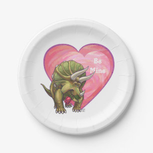 Assiettes En Carton Tricératops Red Rose Heart