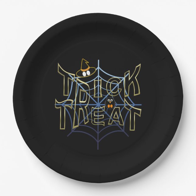 Assiettes En Carton Trick-or-Treat-Haloween (Devant)