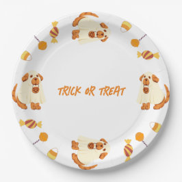 Assiettes En Carton Trick ou traiter avec chiot