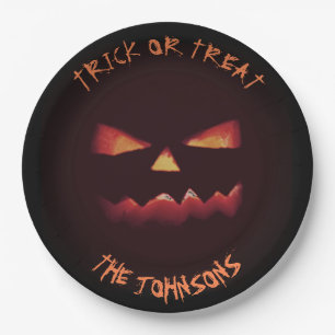 Assiettes En Carton Tricoter ou traiter Citrouille Halloween fête votr