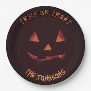Assiettes En Carton Tricoter ou traiter Citrouille Halloween fête votr