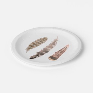 Assiettes En Carton Trio des plumes turques  