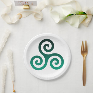 Assiettes En Carton Triskele vert