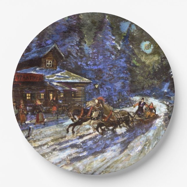 Assiettes En Carton Troïka sur la Lune (Devant)
