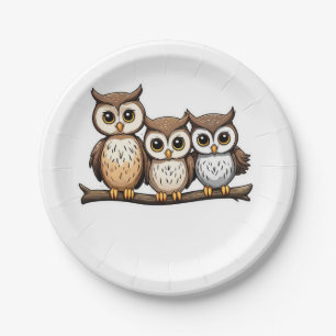 Assiettes En Carton Trois chouette petite chouette