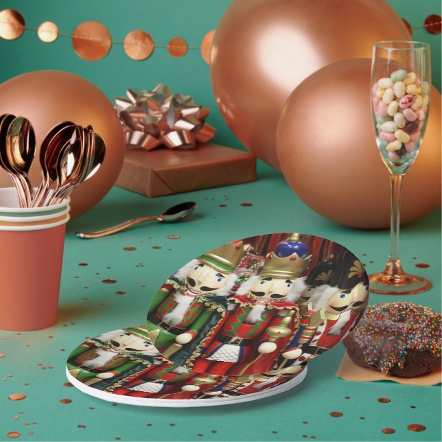 Assiettes En Carton Trois craquelins sages - Noisette Noël (Multi)