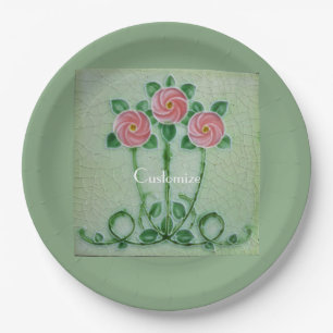 Assiettes En Carton Trois roses roses Thunder_Cove
