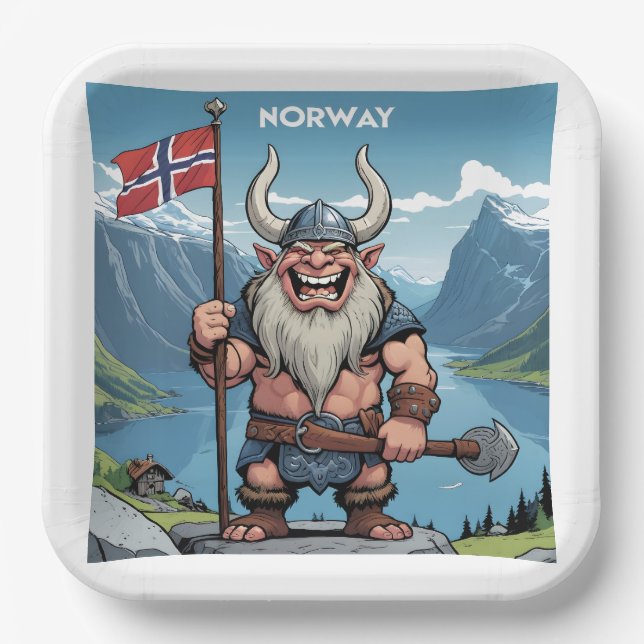 Assiettes En Carton Troll norvégien (Recto)