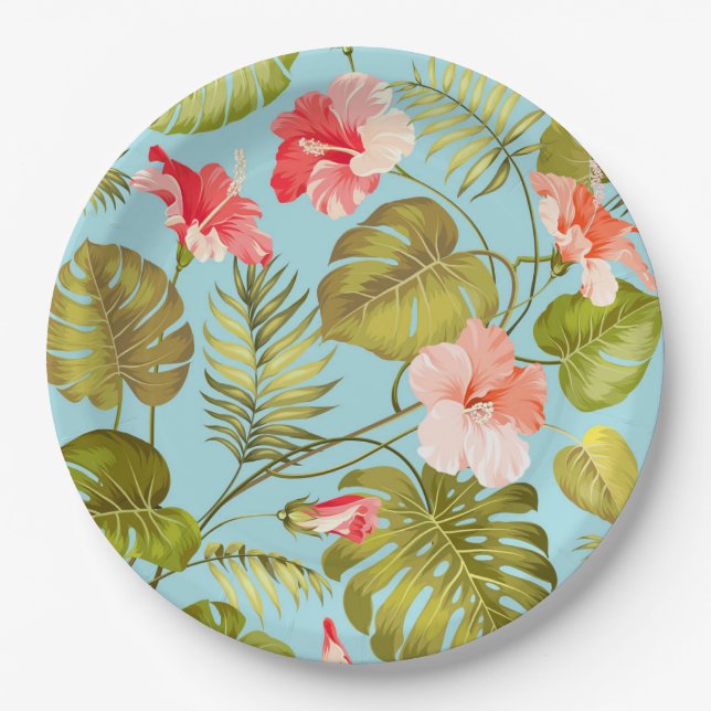 Assiettes En Carton Tropical (Devant)