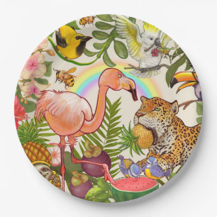 Assiettes En Carton Tropical